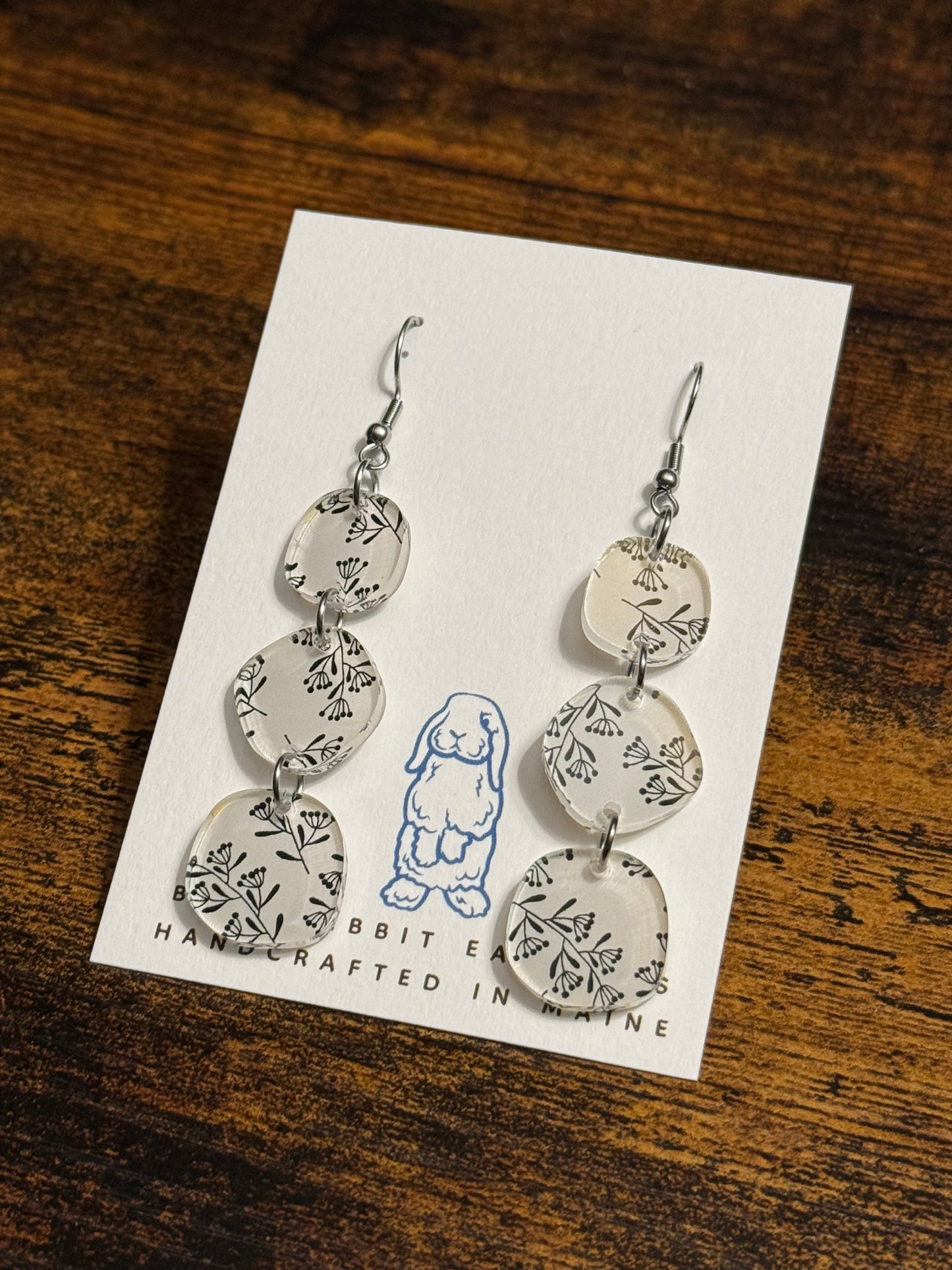 Acrylic Whisperberry pebble Earrings