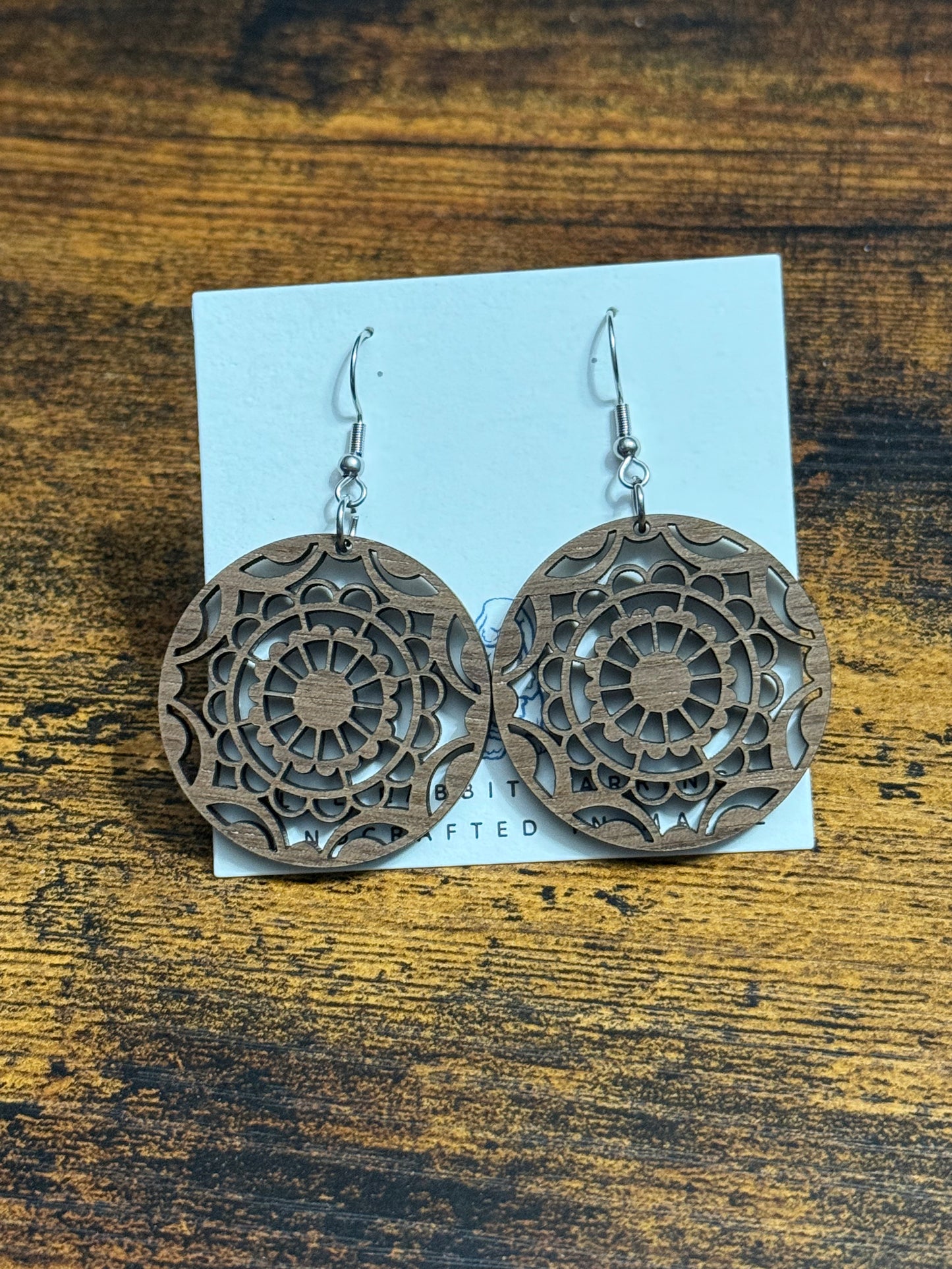 Walnut Mandala Earrings