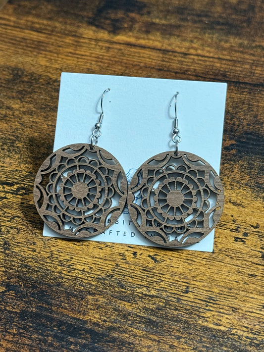 Walnut Mandala Earrings