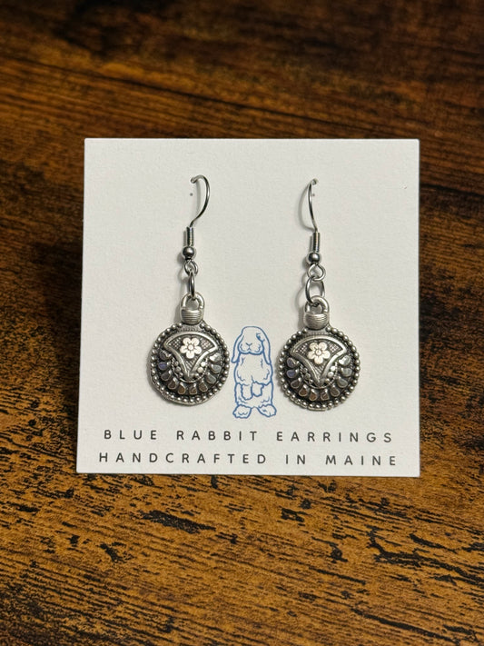 Antique Silver Floral Earrings
