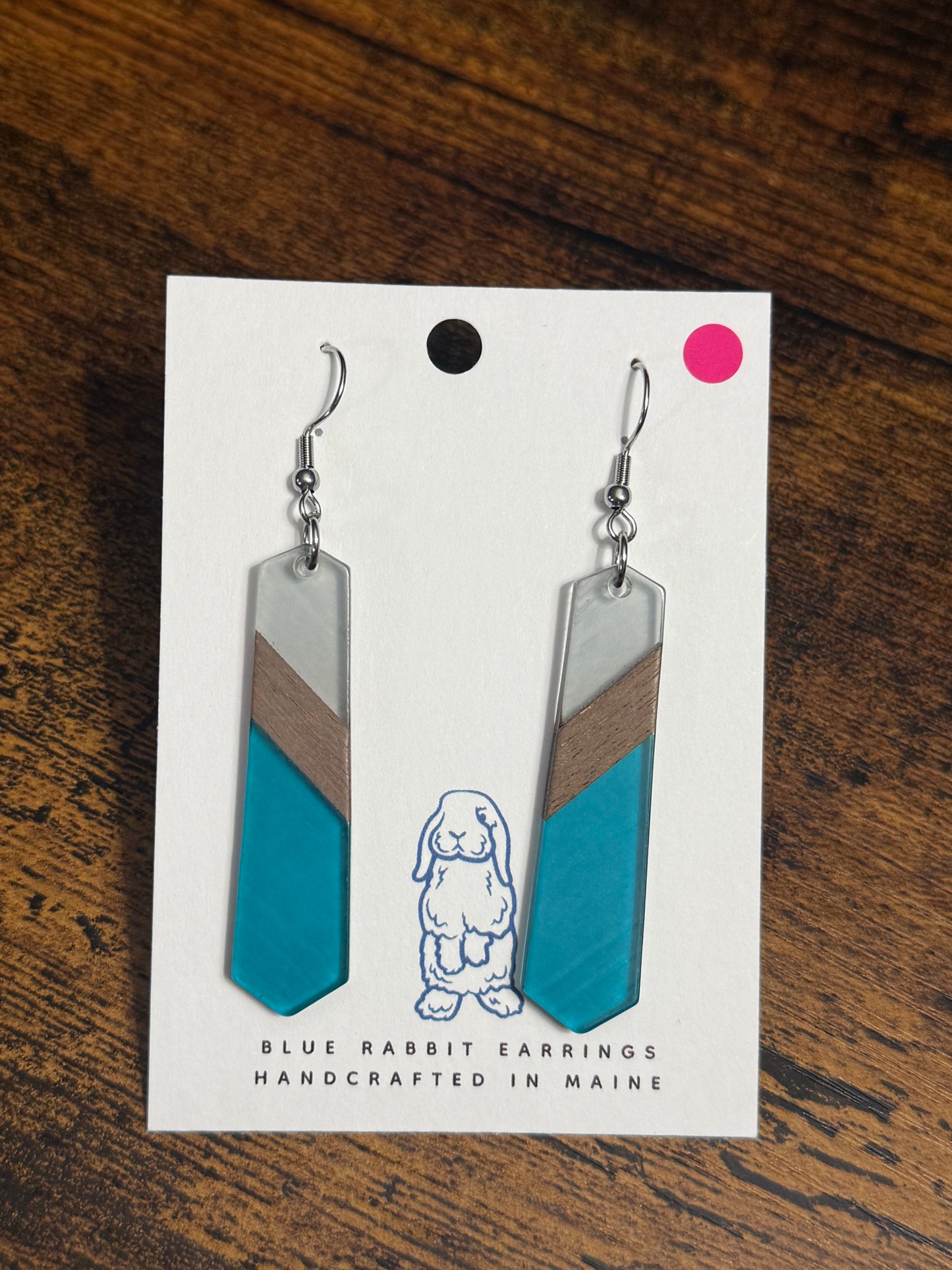 Resin Blue & Gray Earrings
