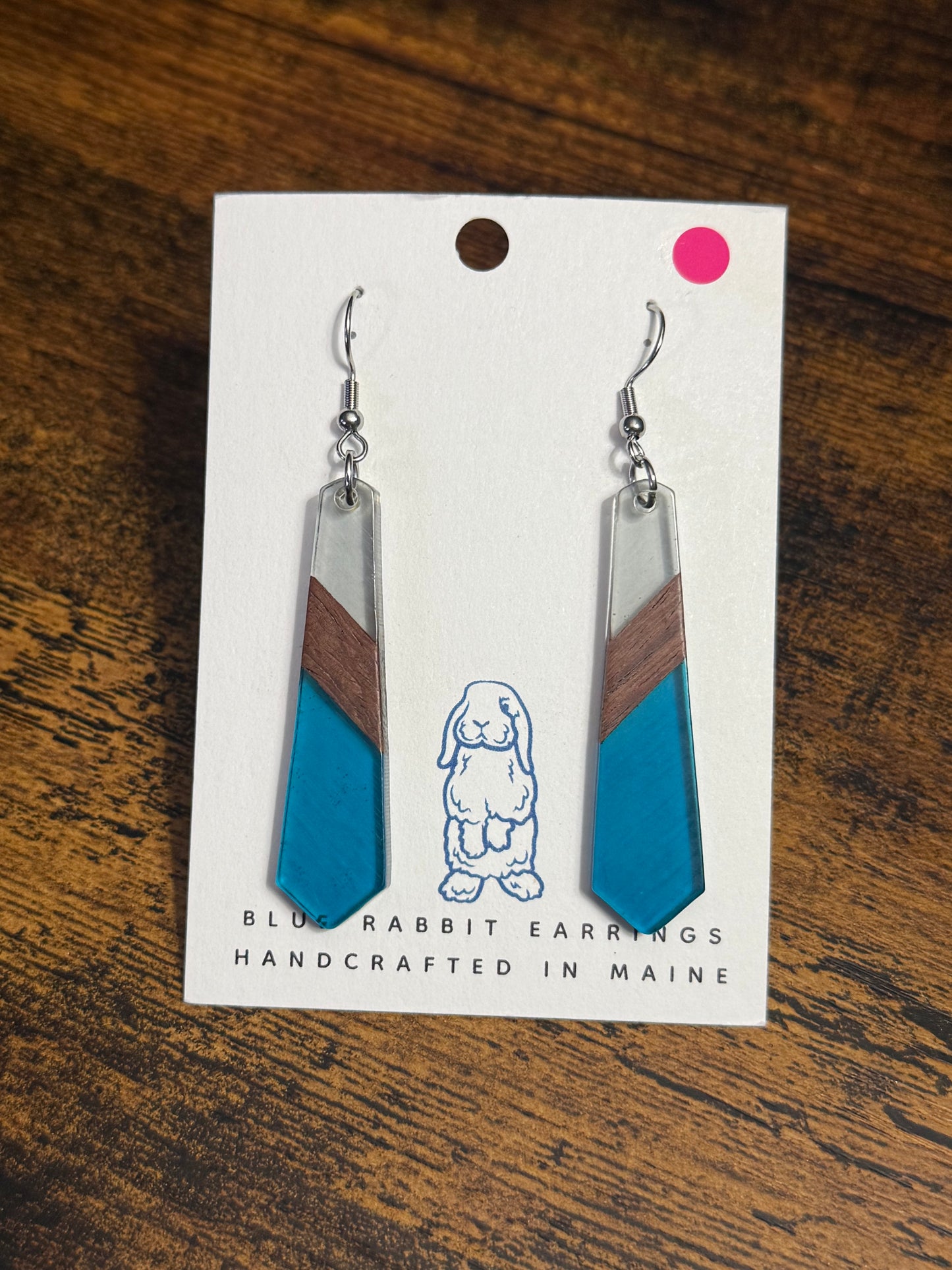 Resin Blue & Gray Earrings