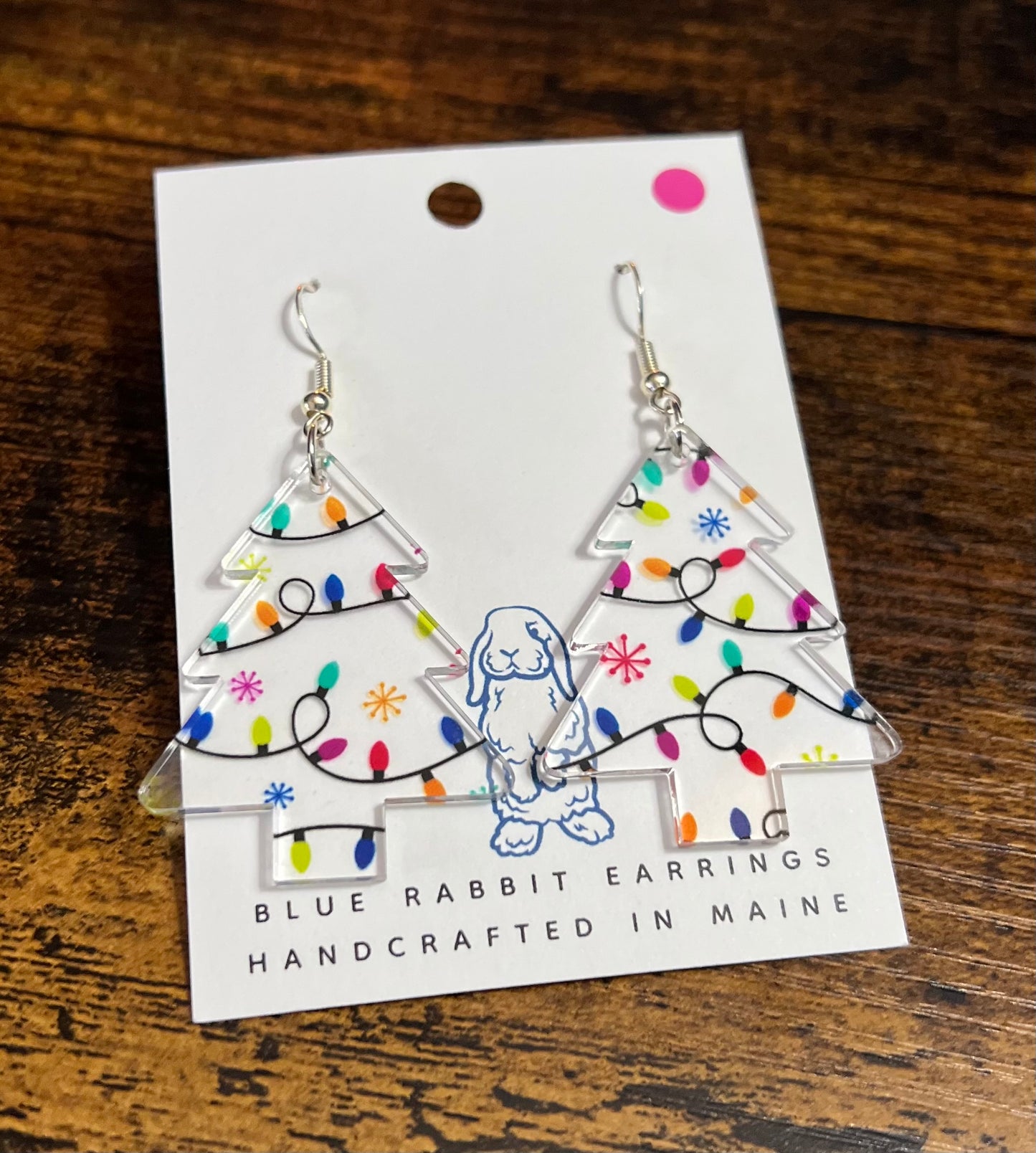 Acrylic Christmas Tree Earrings