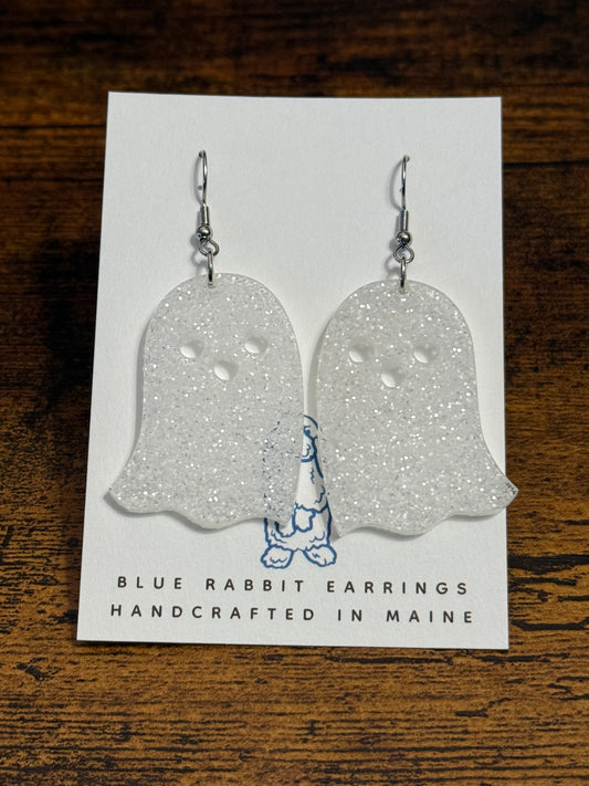 Acrylic Glitter Ghost Earrings