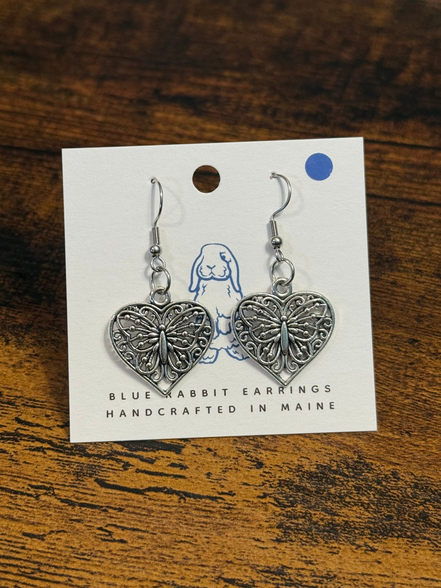 Antique Silver Butterfly Earrings