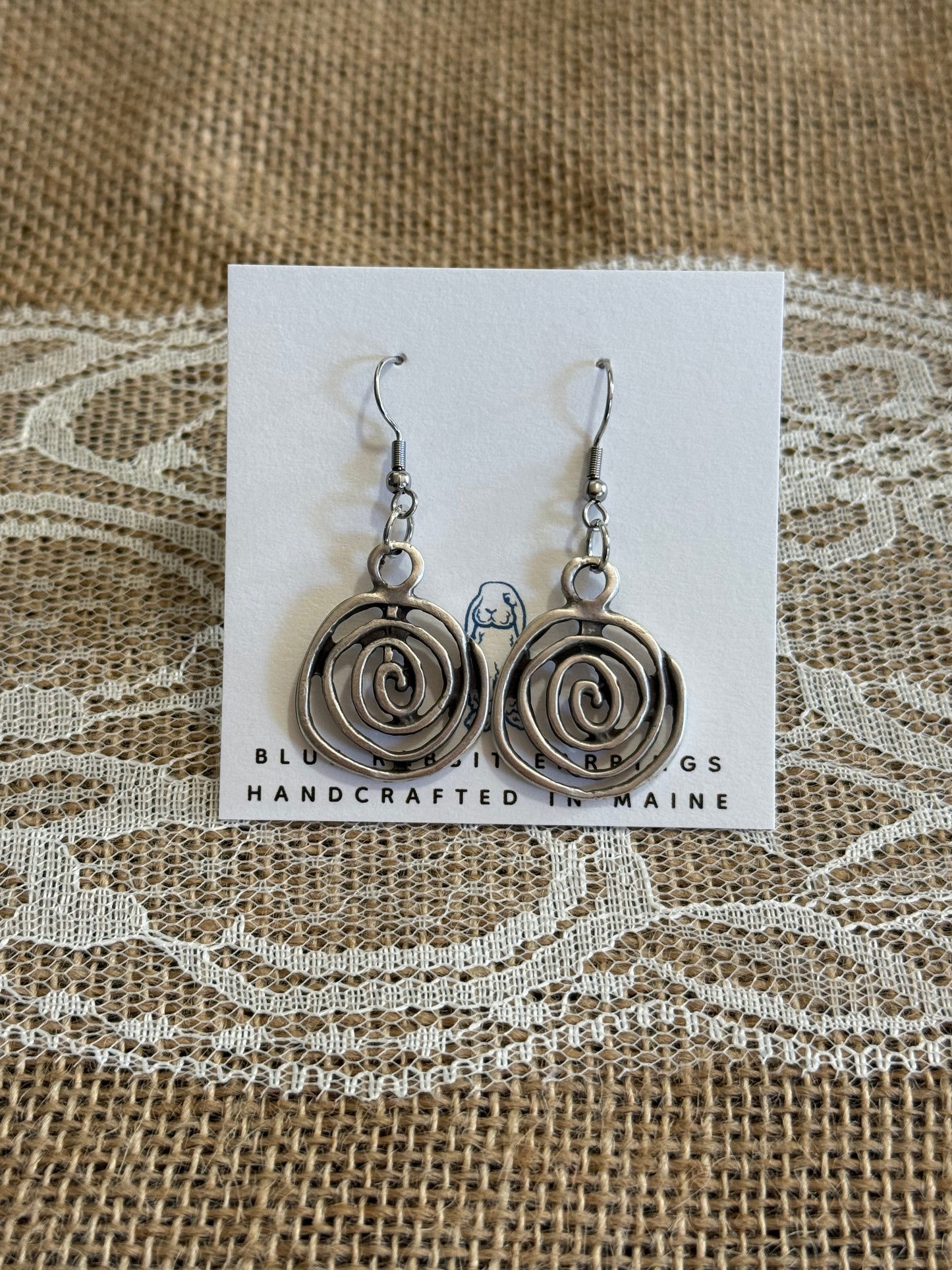 Antique Silver Spiral Earrings