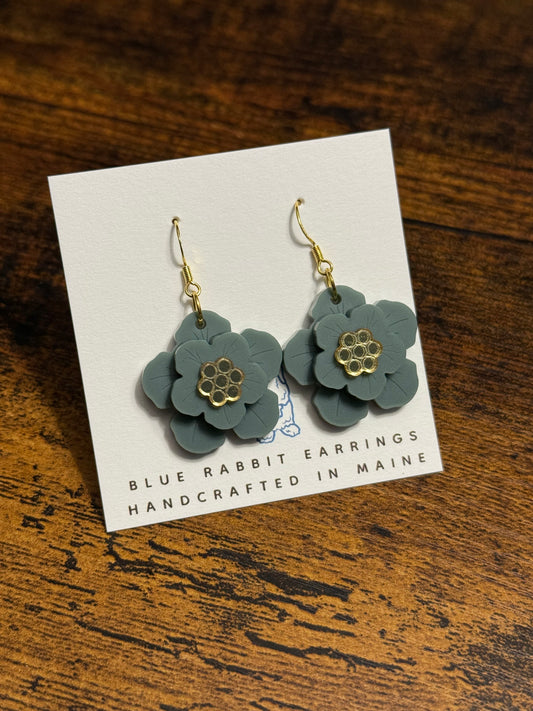 Acrylic Sage Flower Earrings