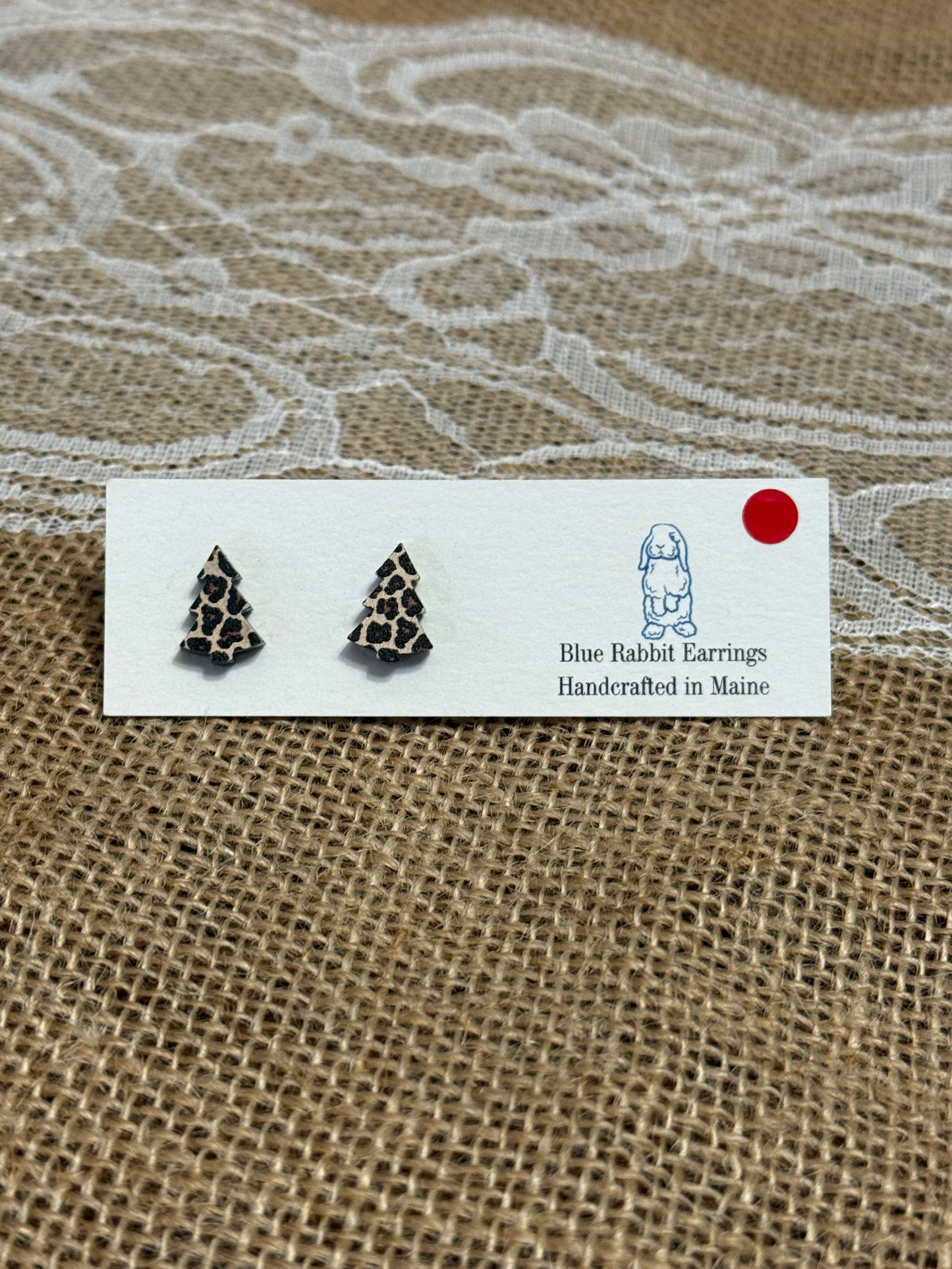 Leopard Print Tree Studs