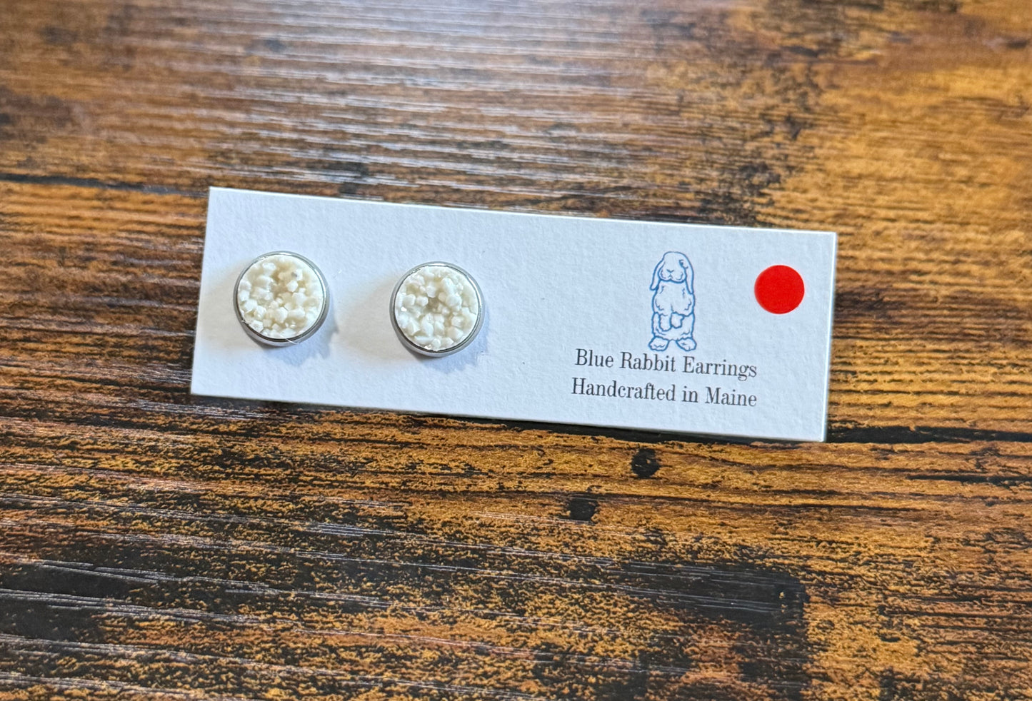 White Druzy Studs 10mm