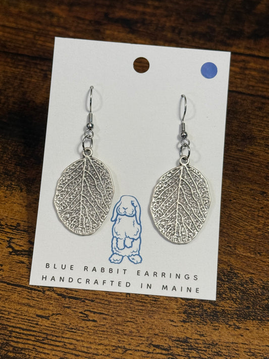 Antique Silver Leaf Earrings