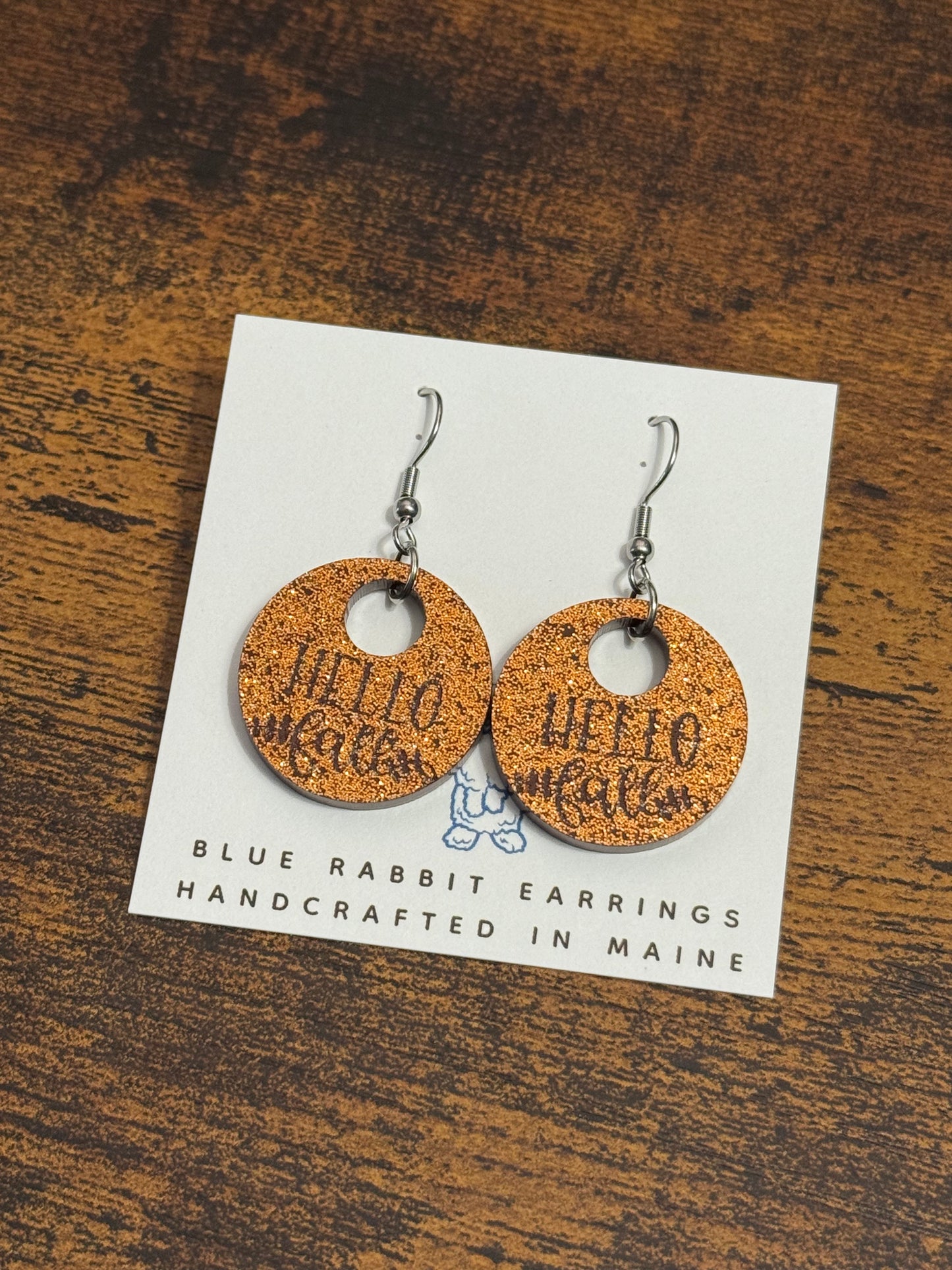 Acrylic Hello Fall Hoops