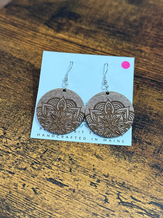 Walnut Mandala Earrings
