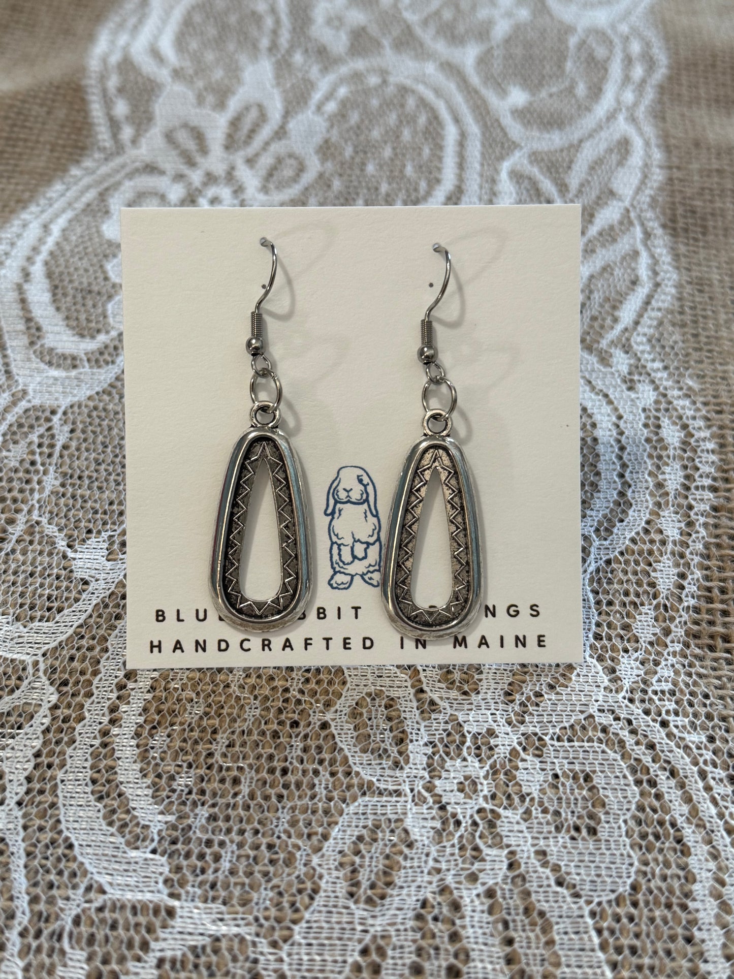 Antique Silver Teardrop Earrings