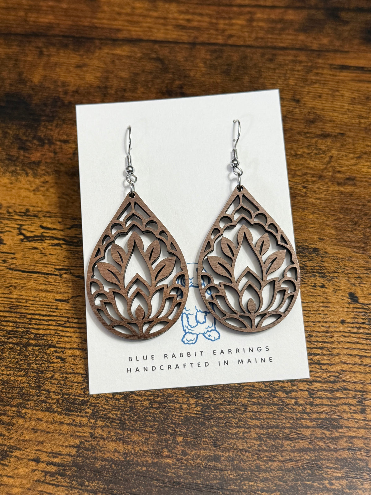 Walnut Lotus Earrings