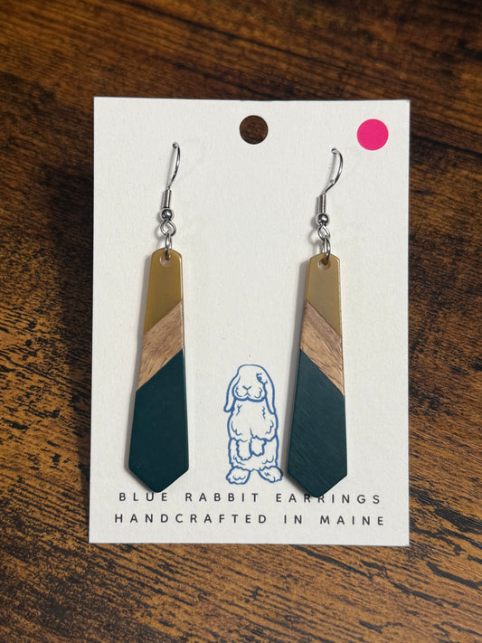 Resin Teal & Green Earrings