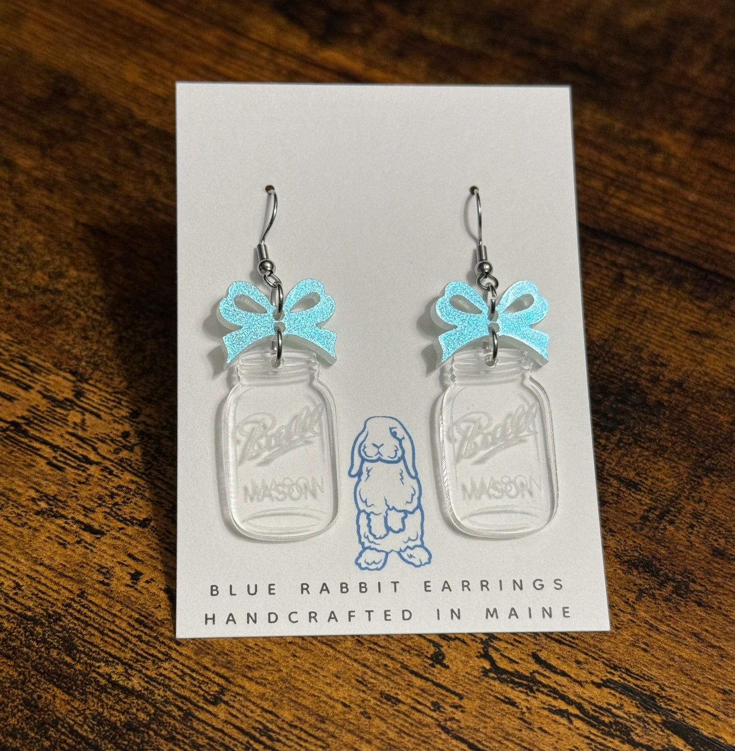 Acrylic Mason Jar Earrings