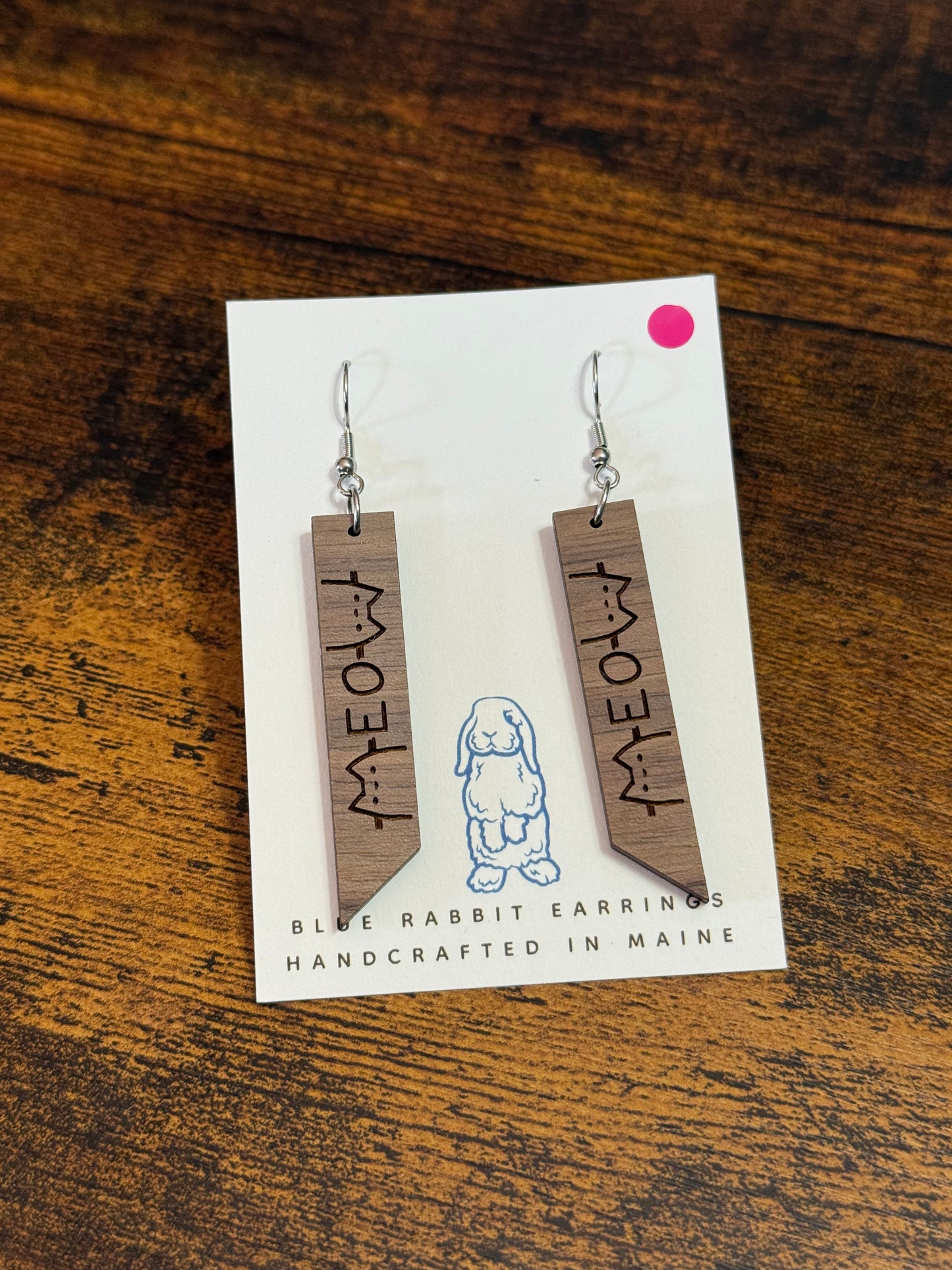 Walnut Meow Earrings