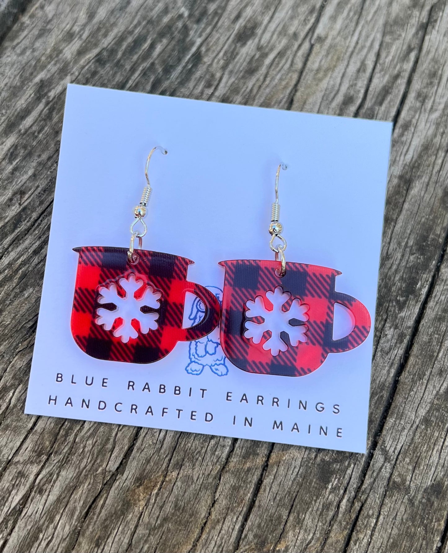 Acrylic Buffalo Plaid Mug Earrings