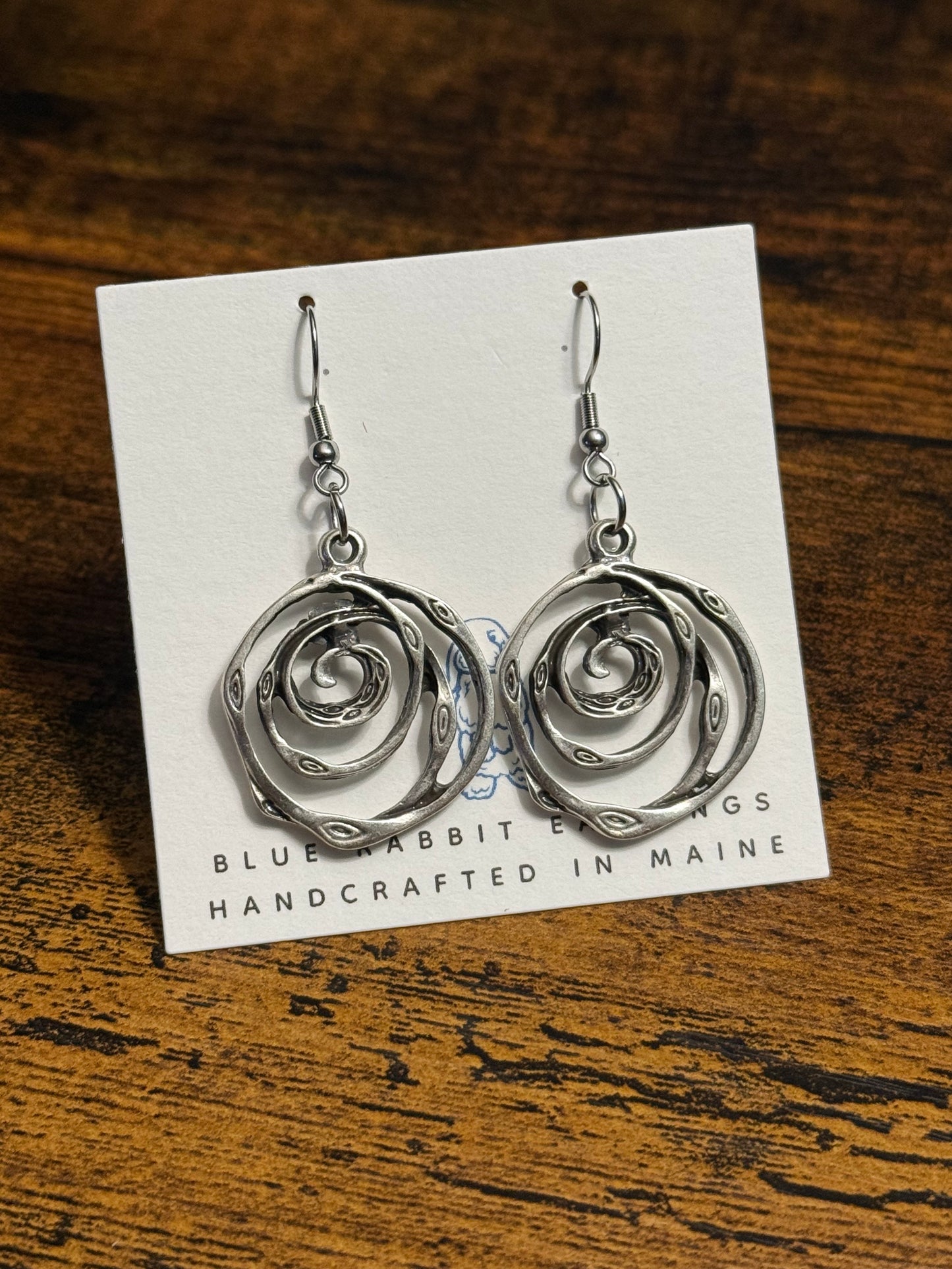 Antique Silver Spiral Earrings