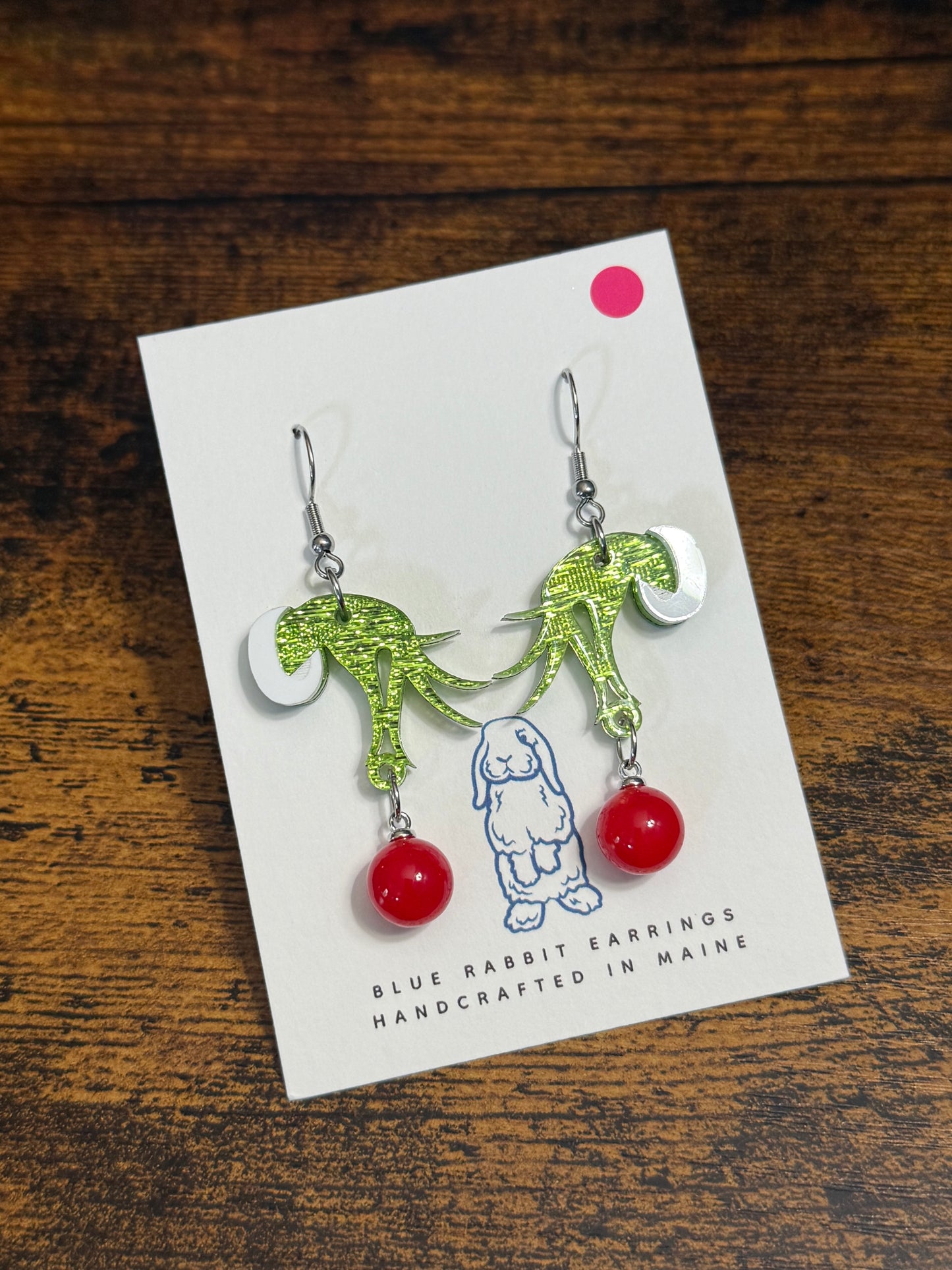 Acrylic Green Guy Earrings