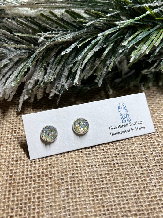 Quartz Druzy Studs 8mm