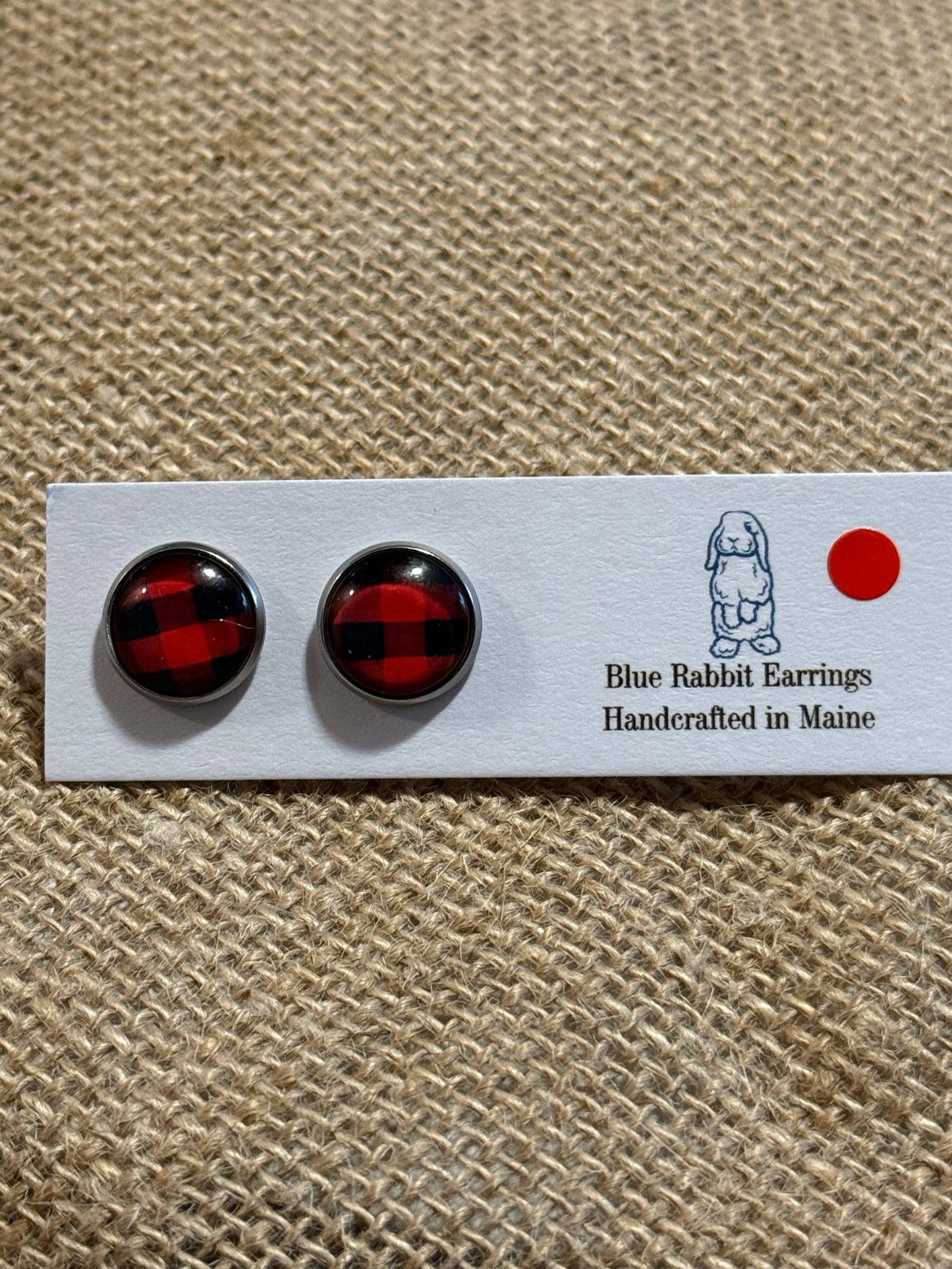 Buffalo Plaid Studs 12mm