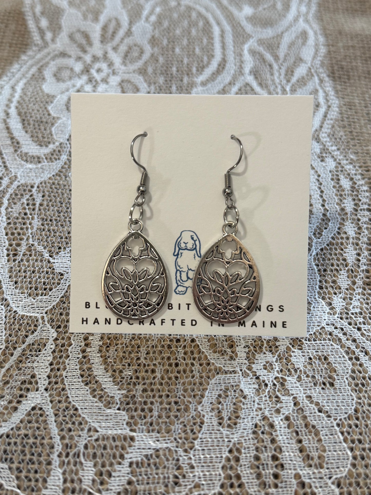 Silver Scroll Design Earrings