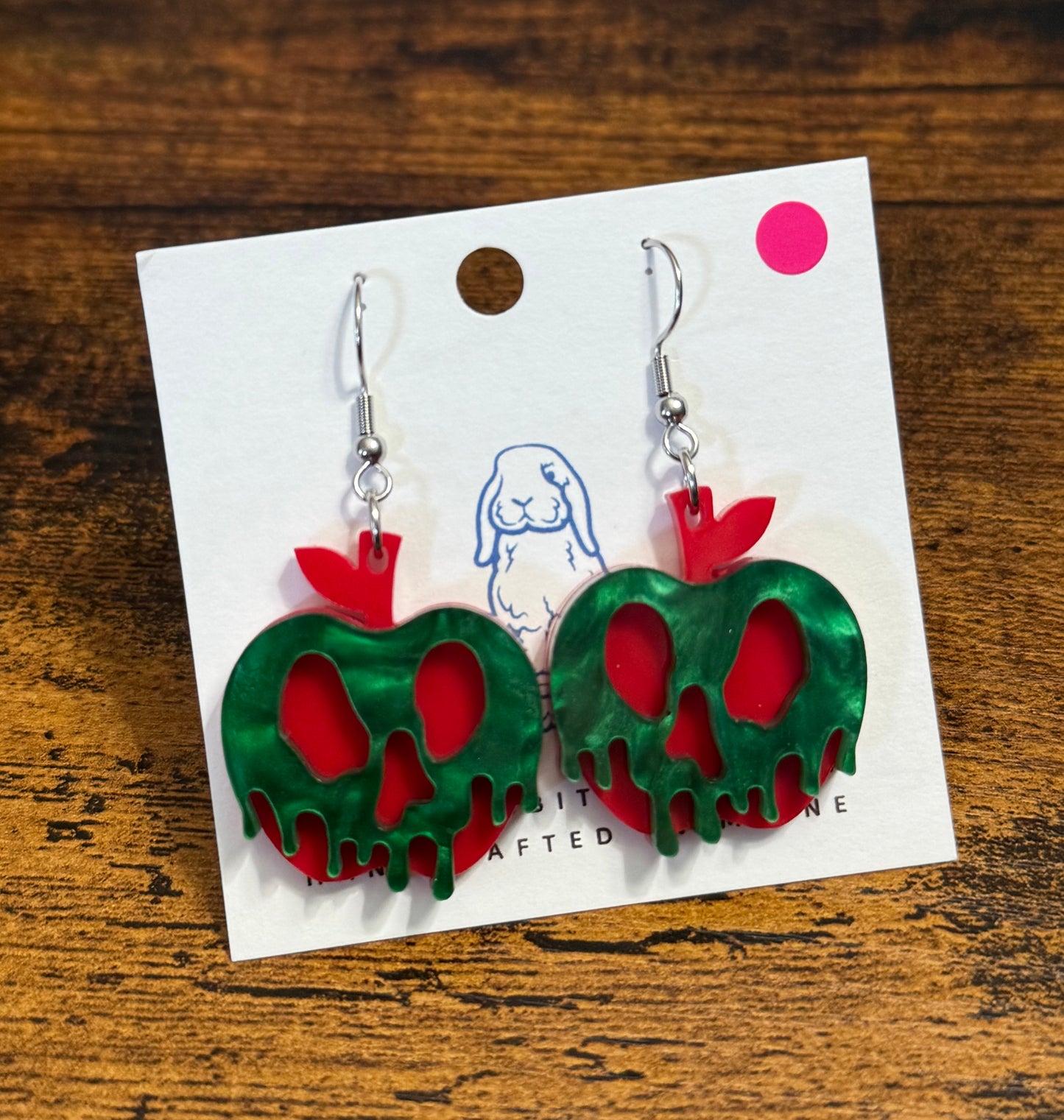 Acrylic Poison Apple Earrings