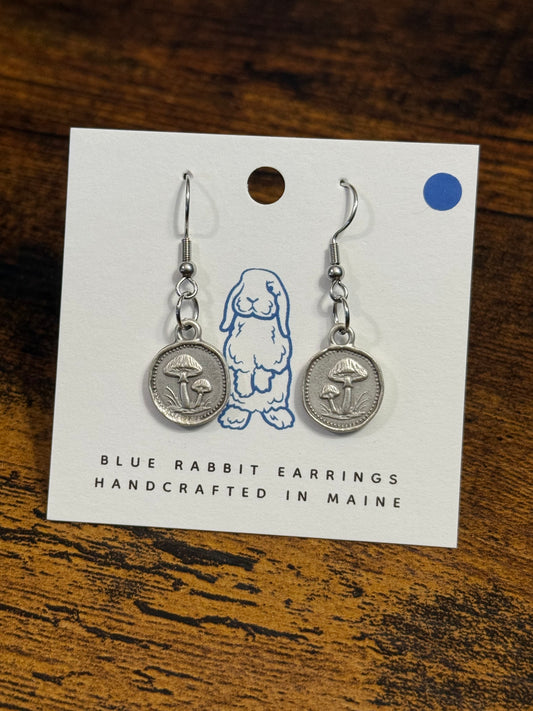 Antique Silver Mushroom Earrings
