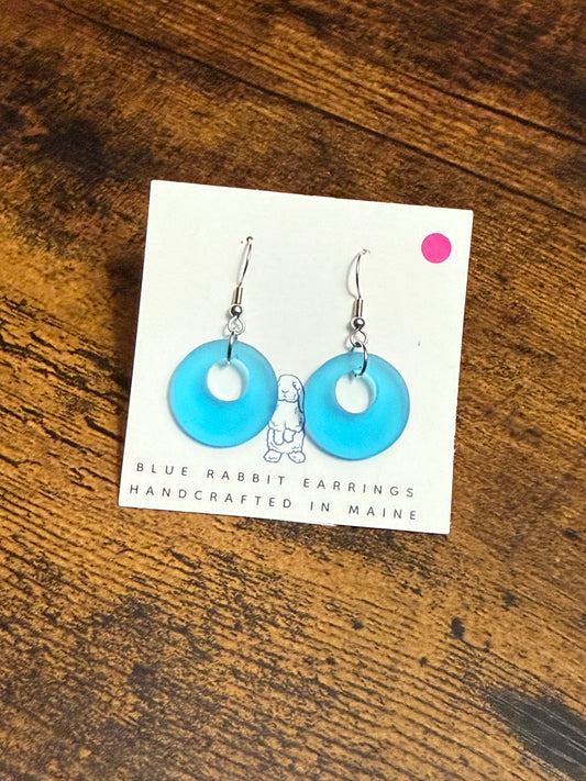Turquoise Sea Glass Earrings