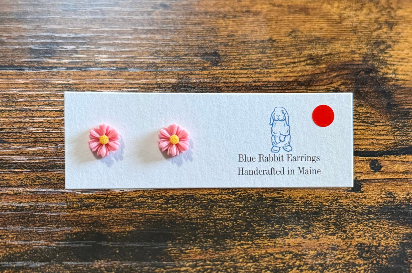 Pink Flower Studs