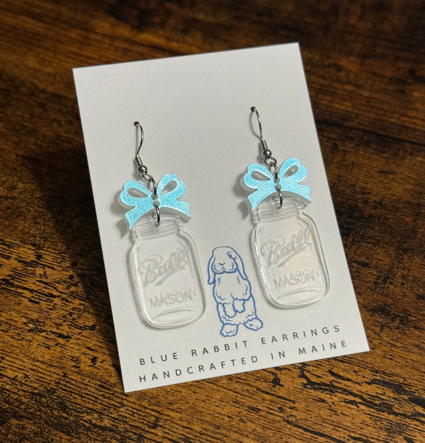 Acrylic Mason Jar Earrings