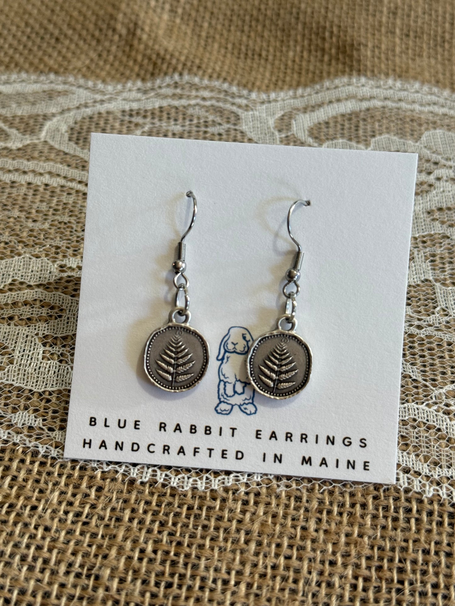 Antique Silver Fern Earrings