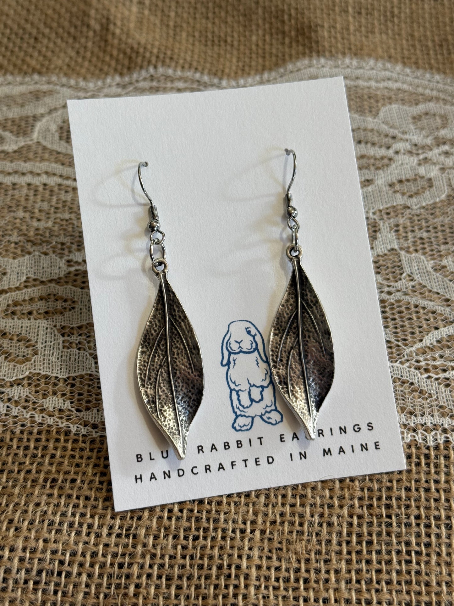 Antique Silver Leaf Earrings