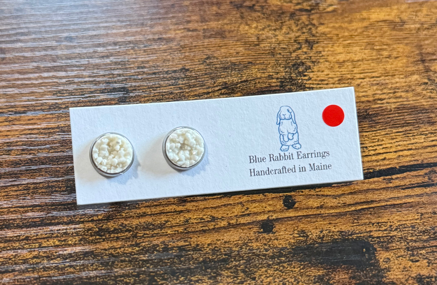 White Druzy Studs 10mm
