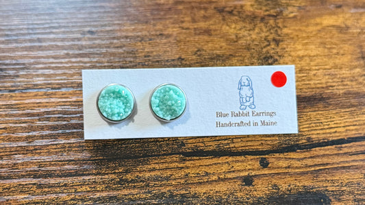 Arctic Blue Druzy Studs 12mm