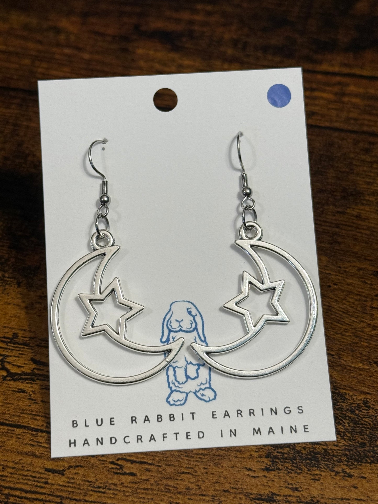 Antique Silver Moon & Star Earrings