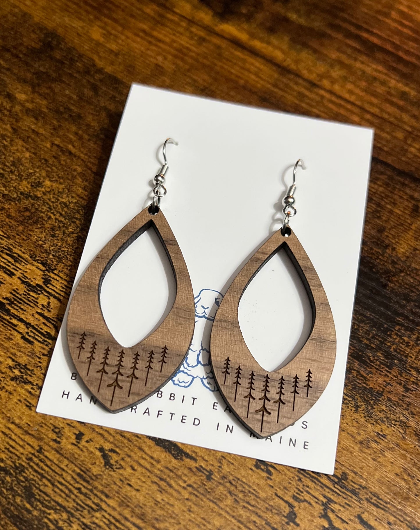 Walnut Tree Teardrop Earrings