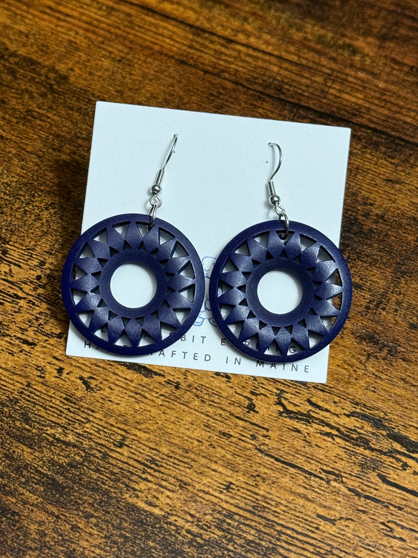 Navy Wooden Hoops