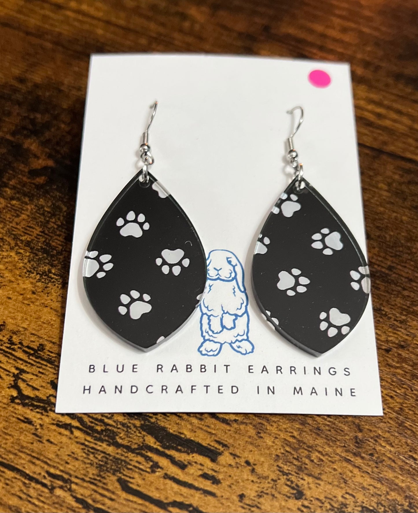 Acrylic Paw Print Earrings