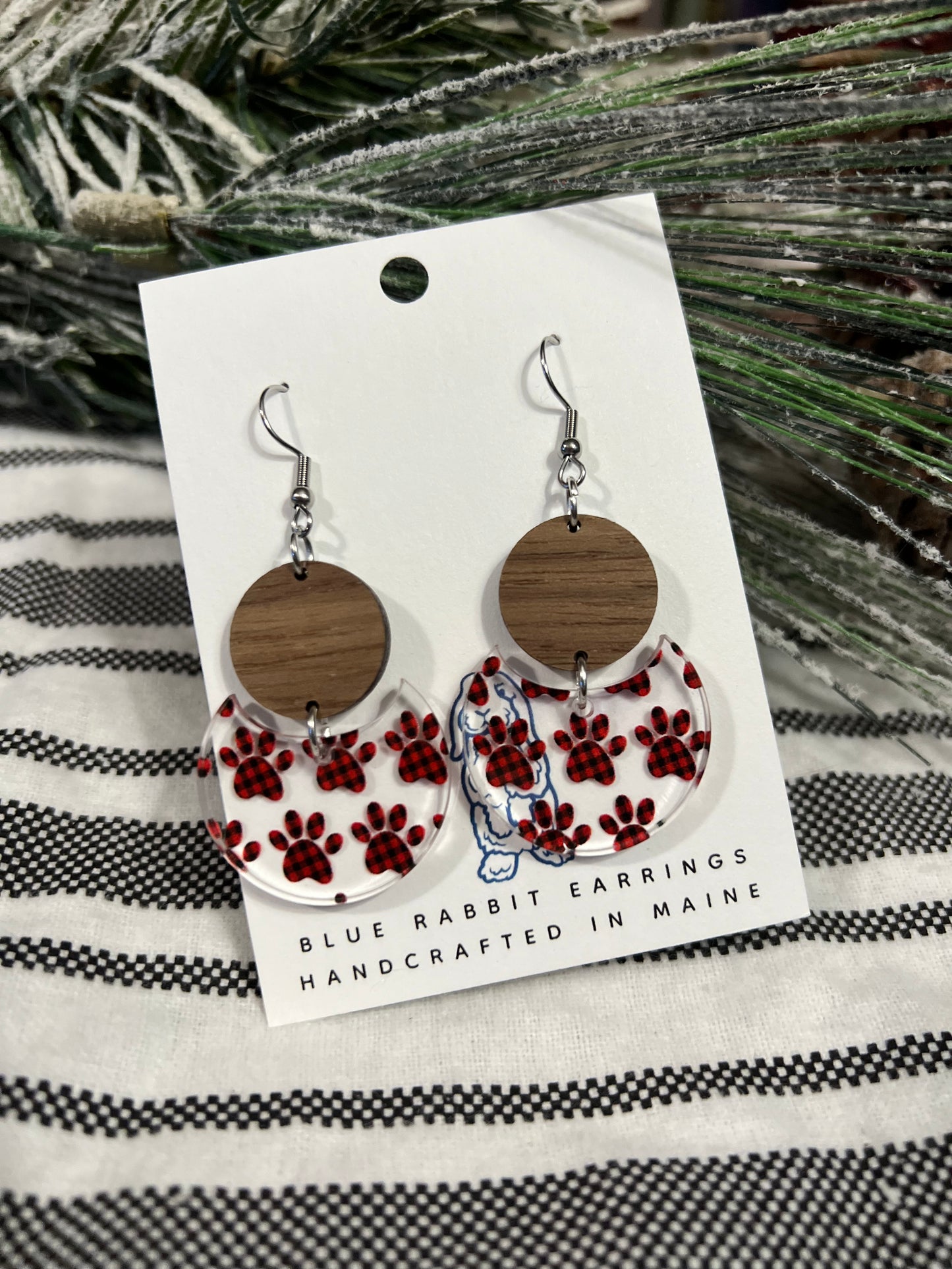 Acrylic Paw Print Earrings