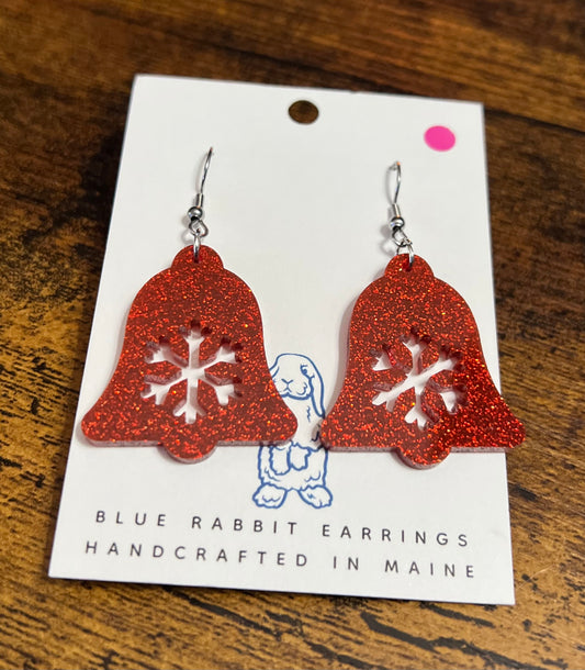 Acrylic Red Bell Earrings