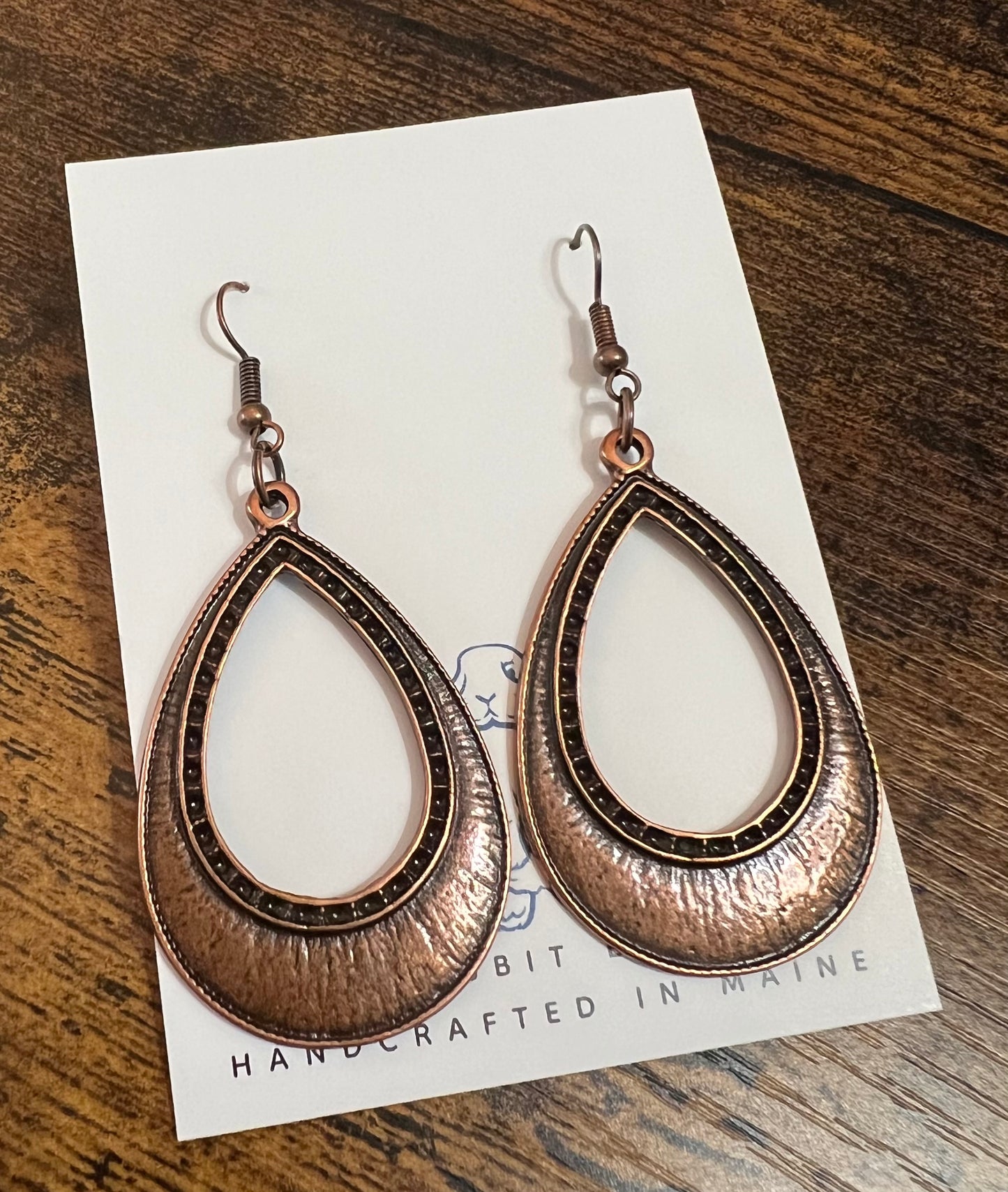 Antique Copper Boho Design Earrings