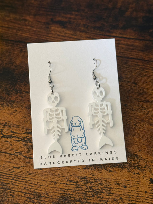 Acrylic Mermaid Skeleton Earrings