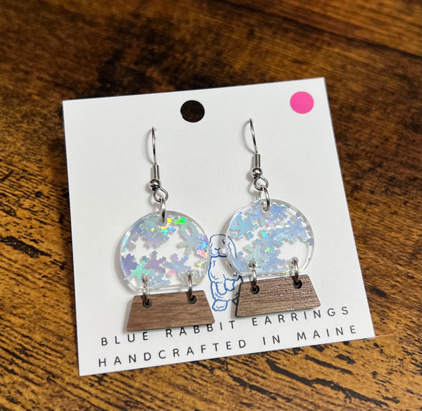 Acrylic Petite Snow Globe Earrings