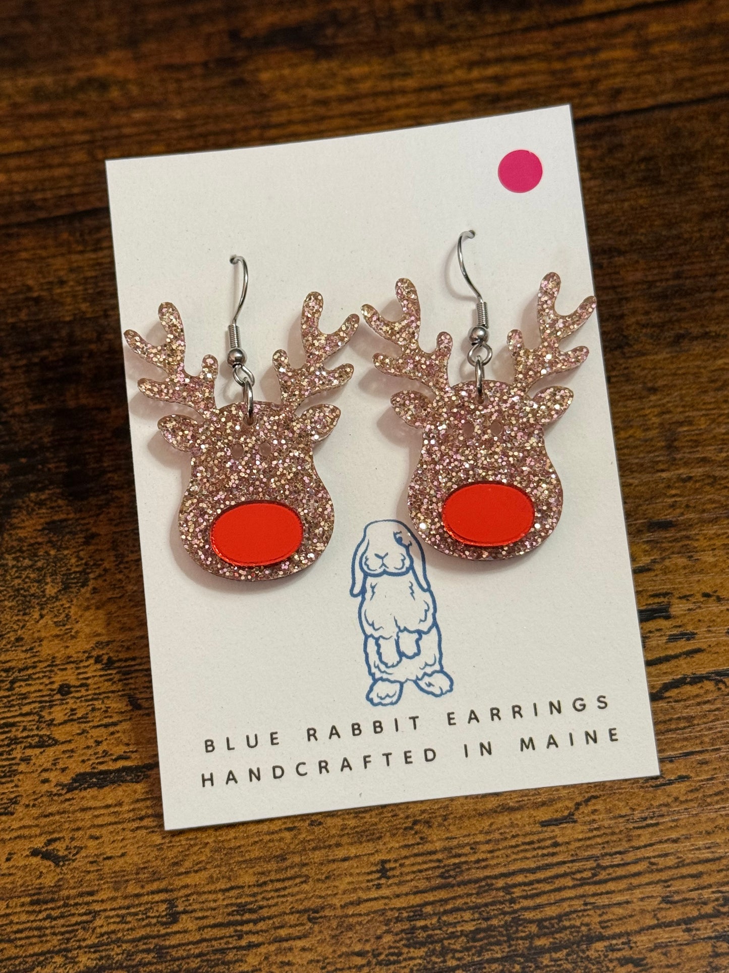 Acrylic Reindeer Earrings