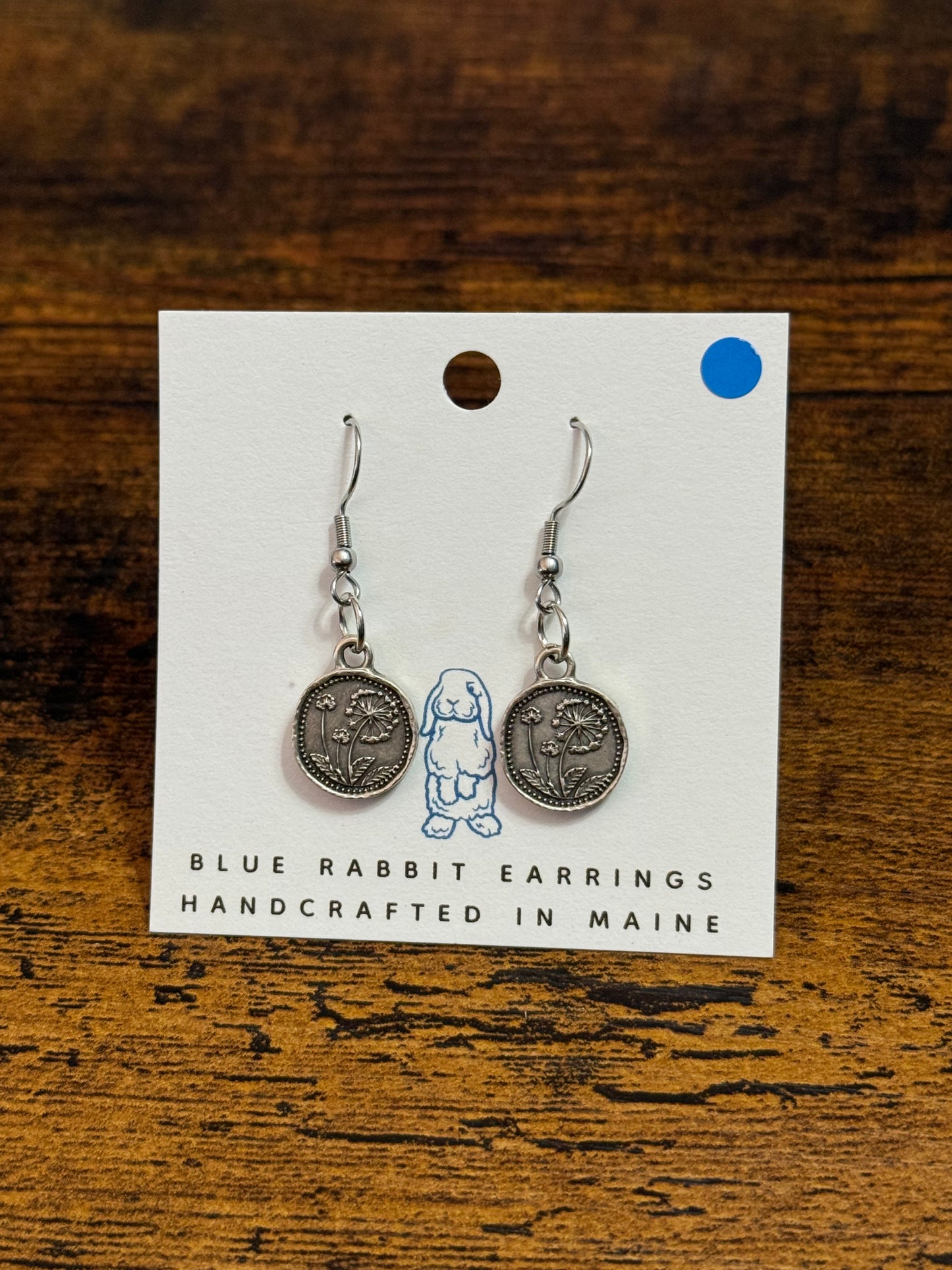 Antique Silver Dandelion Earrings