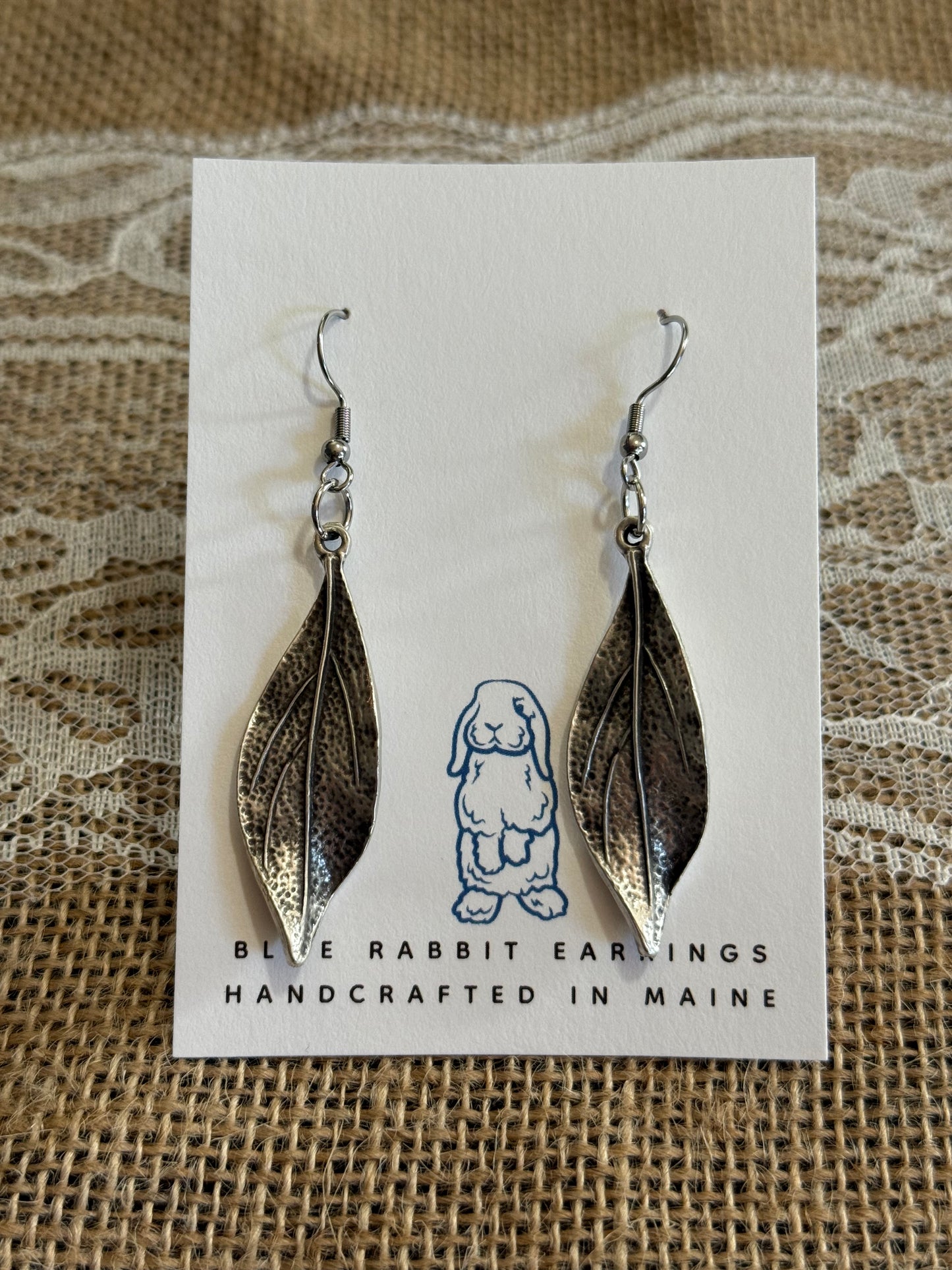 Antique Silver Leaf Earrings