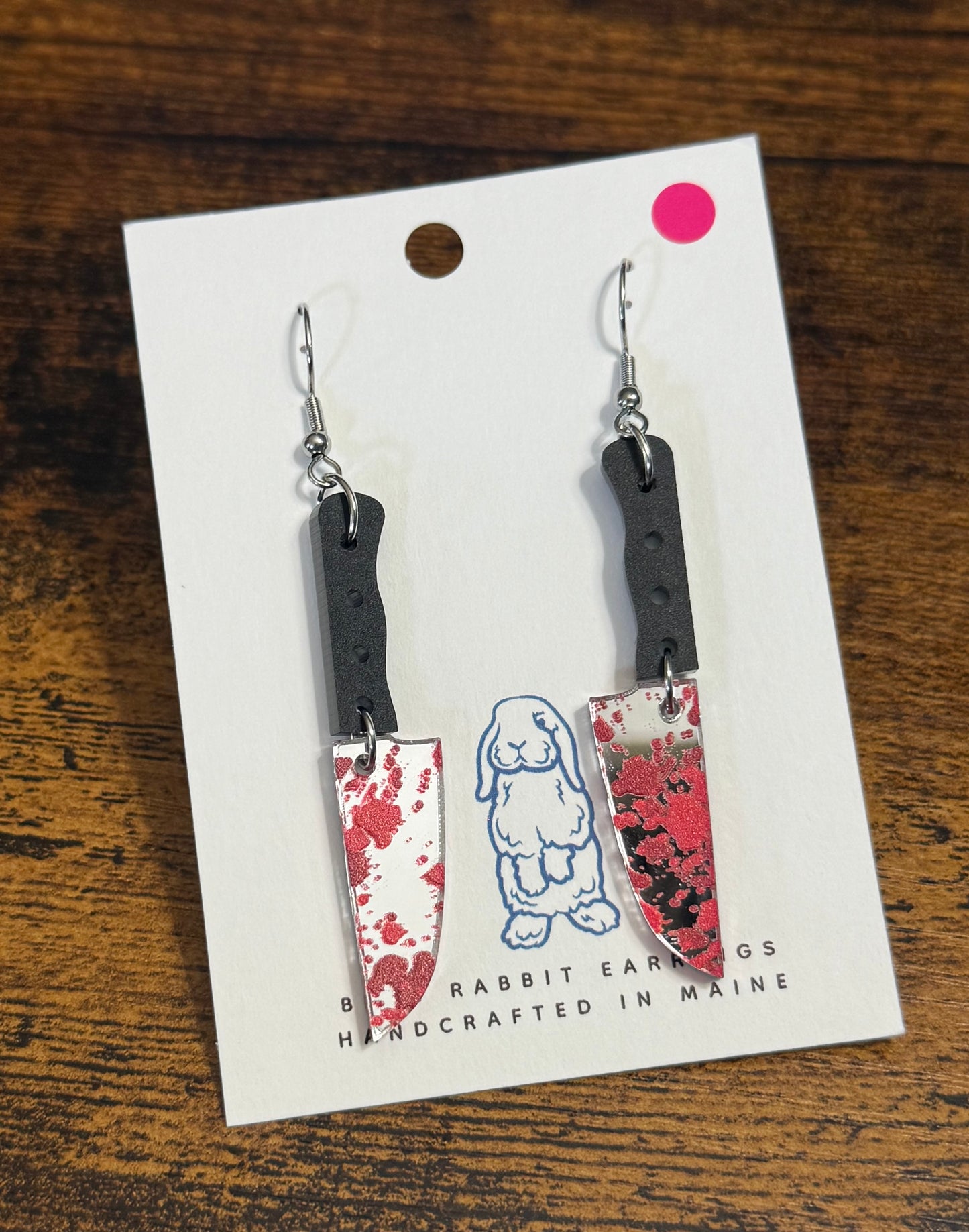 Acrylic Knife Splatter Earrings