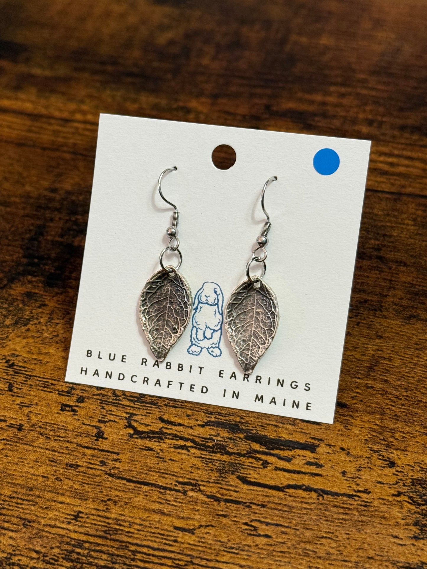 Antique Silver Leaf Earrings